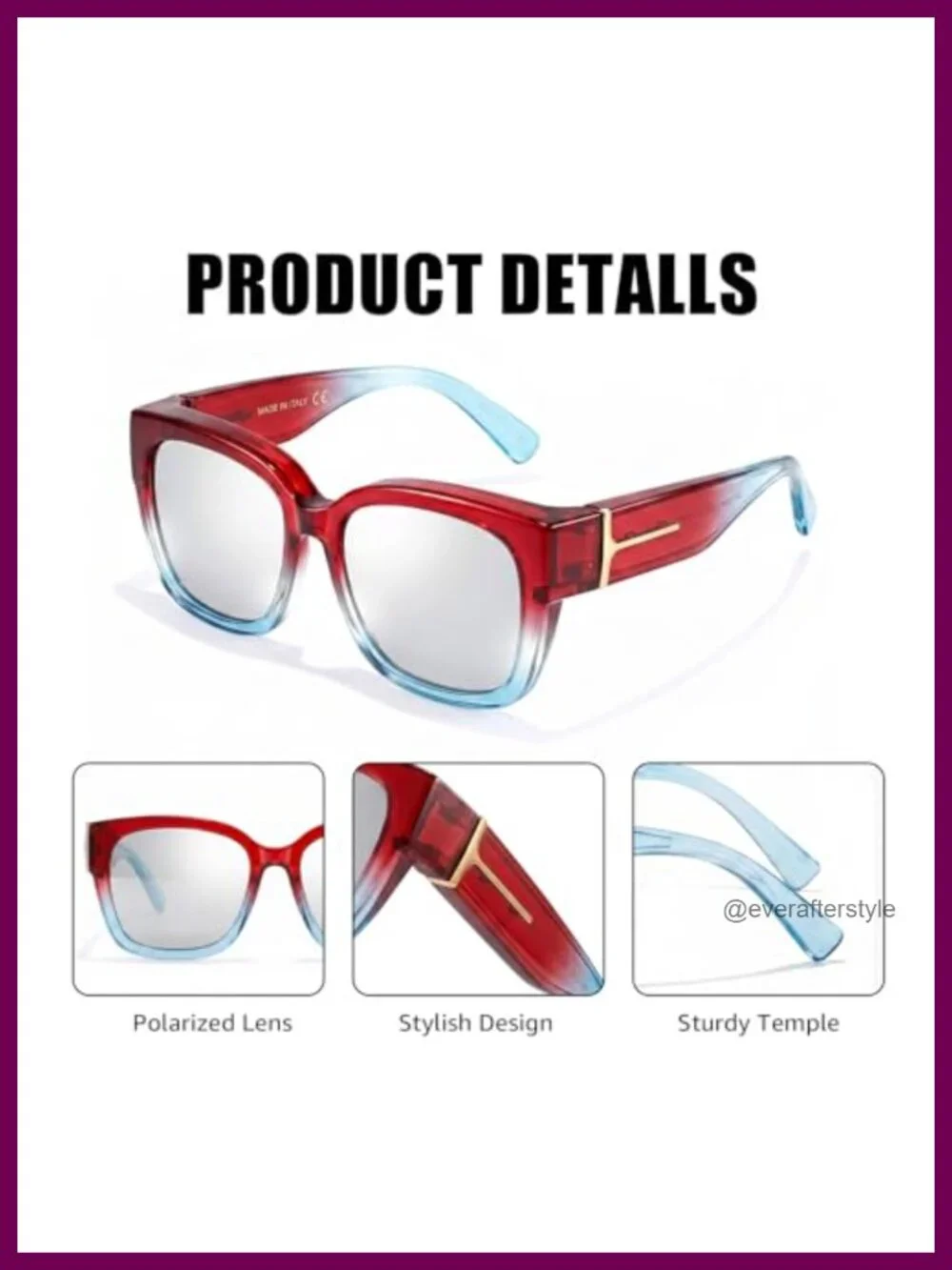 Polarized Fit Over Sunglasses for Women Square Oversized TR90